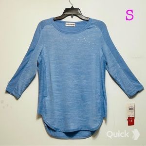 S - NWT Cathy Daniels Embellished Space-Dyed Top